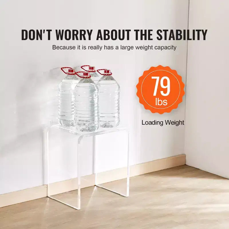 Table d'appoint en acrylique, table d'appoint en lucite en forme de C, table d'appoint transparente en acrylique pour boissons, nourriture, collations, utilisée dans le salon, la chambre et le bureau