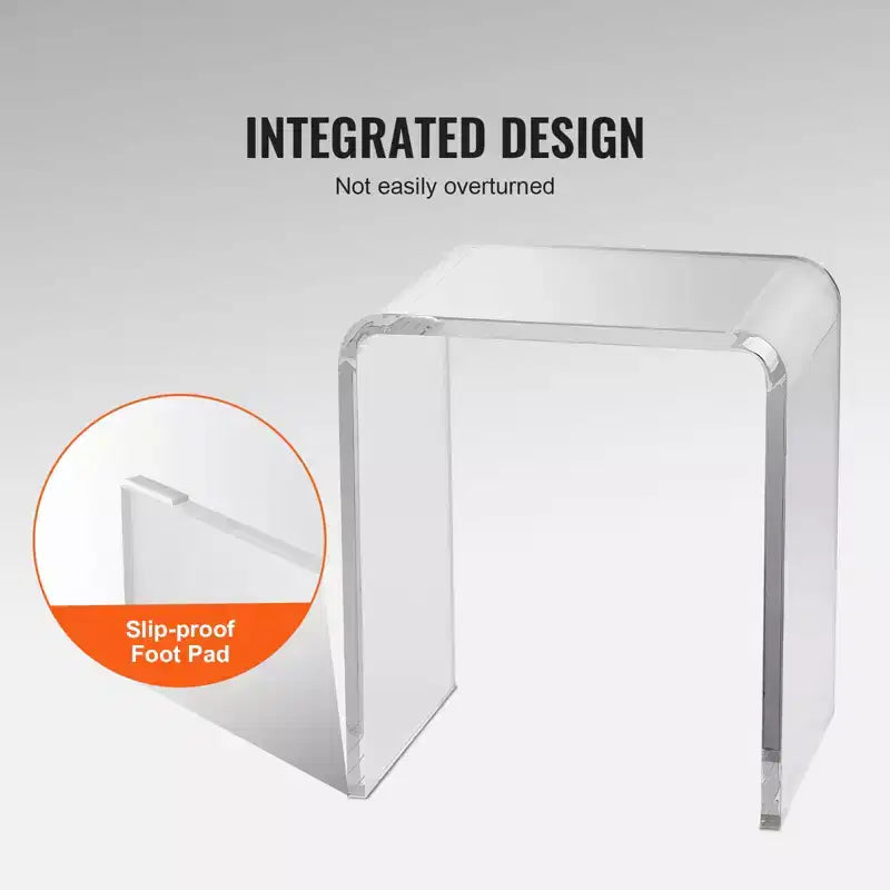 Table d'appoint en acrylique, table d'appoint en lucite en forme de C, table d'appoint transparente en acrylique pour boissons, nourriture, collations, utilisée dans le salon, la chambre et le bureau
