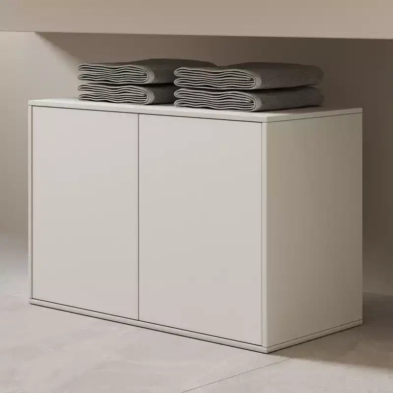 Luck Live 31.49in 2-door storage cabinet, modern standalone cabinet, suitable for living room, office, living room, ivory white