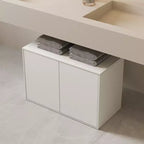 Meuble de rangement 2 portes de 80 cm, Armoire moderne, Convient pour le salon, le bureau, Blanc ivoire
