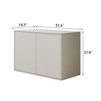 Meuble de rangement 2 portes de 80 cm, Armoire moderne, Convient pour le salon, le bureau, Blanc ivoire