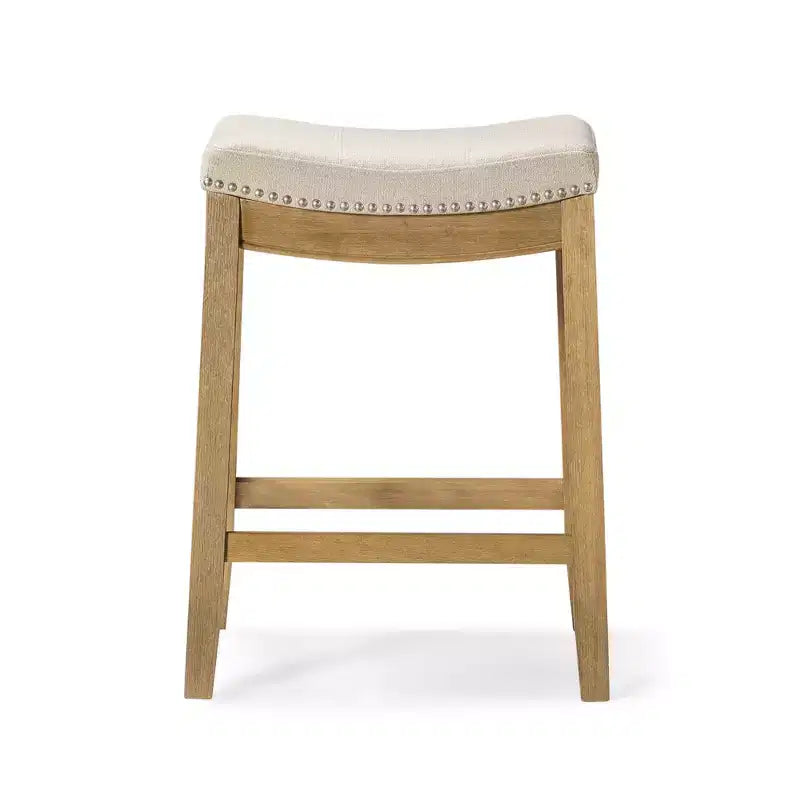 Tabouret de comptoir sans dossier avec revêtement en tissu 26