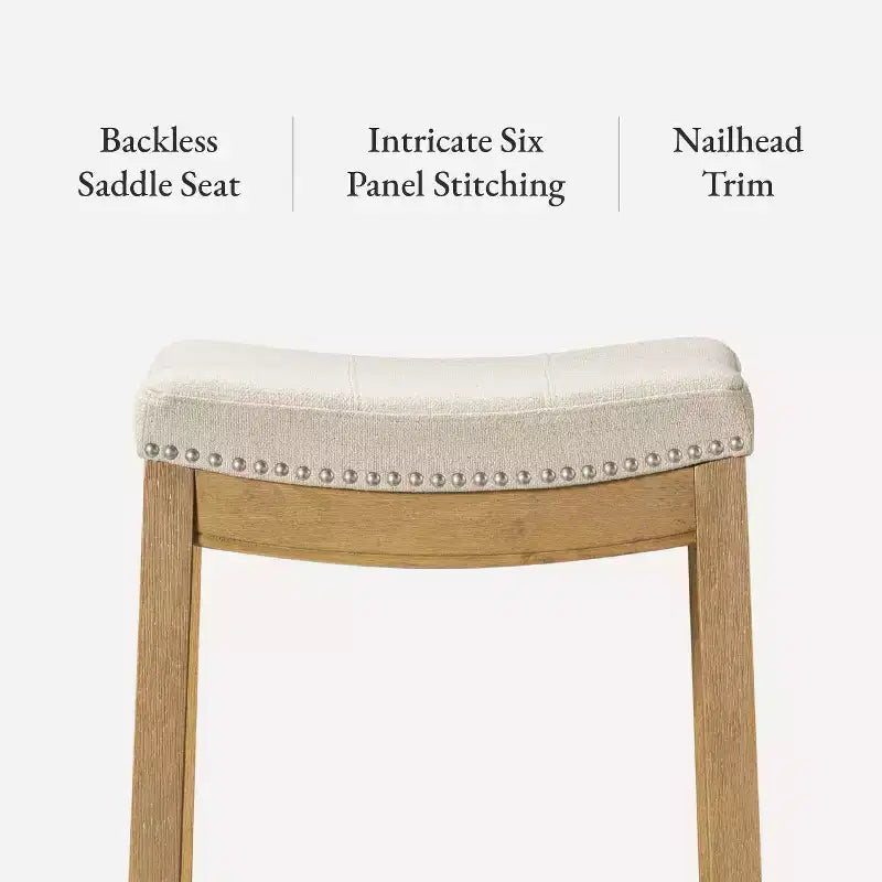 Tabouret de comptoir sans dossier avec revêtement en tissu 26