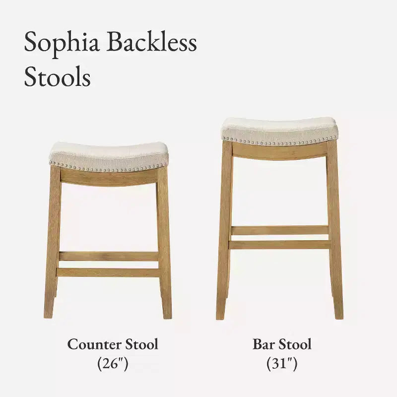 Tabouret de comptoir sans dossier avec revêtement en tissu 26
