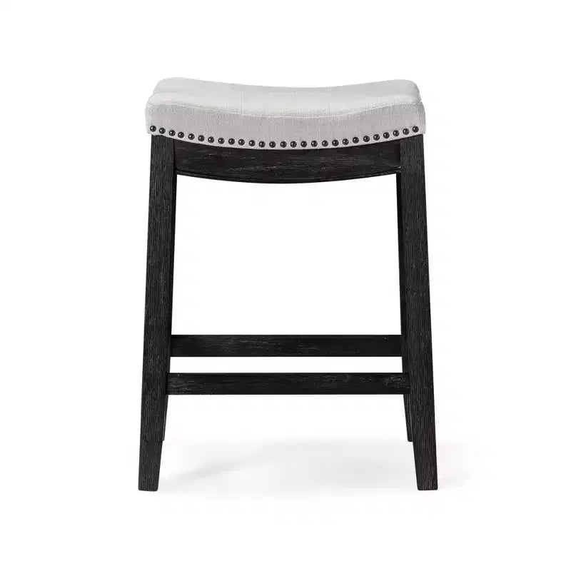 Tabouret de comptoir sans dossier avec revêtement en tissu 26