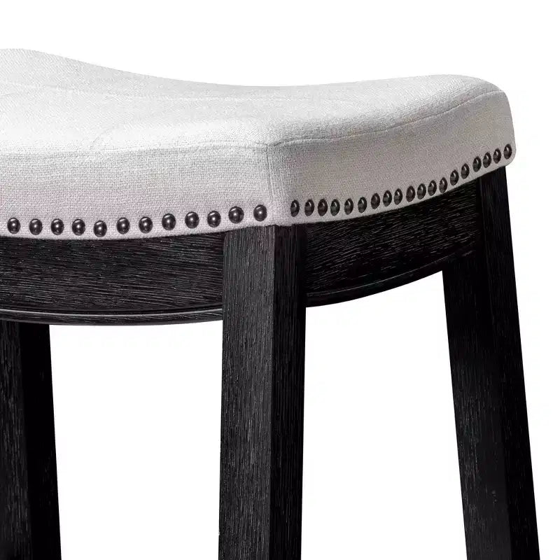 Tabouret de comptoir sans dossier avec revêtement en tissu 26
