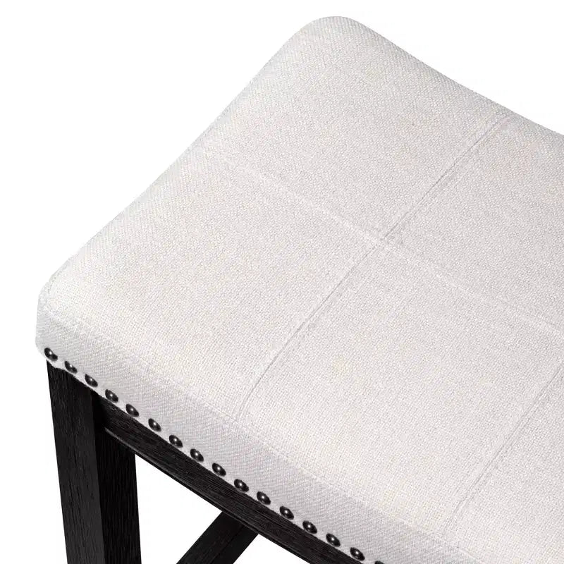 Tabouret de comptoir sans dossier avec revêtement en tissu 26