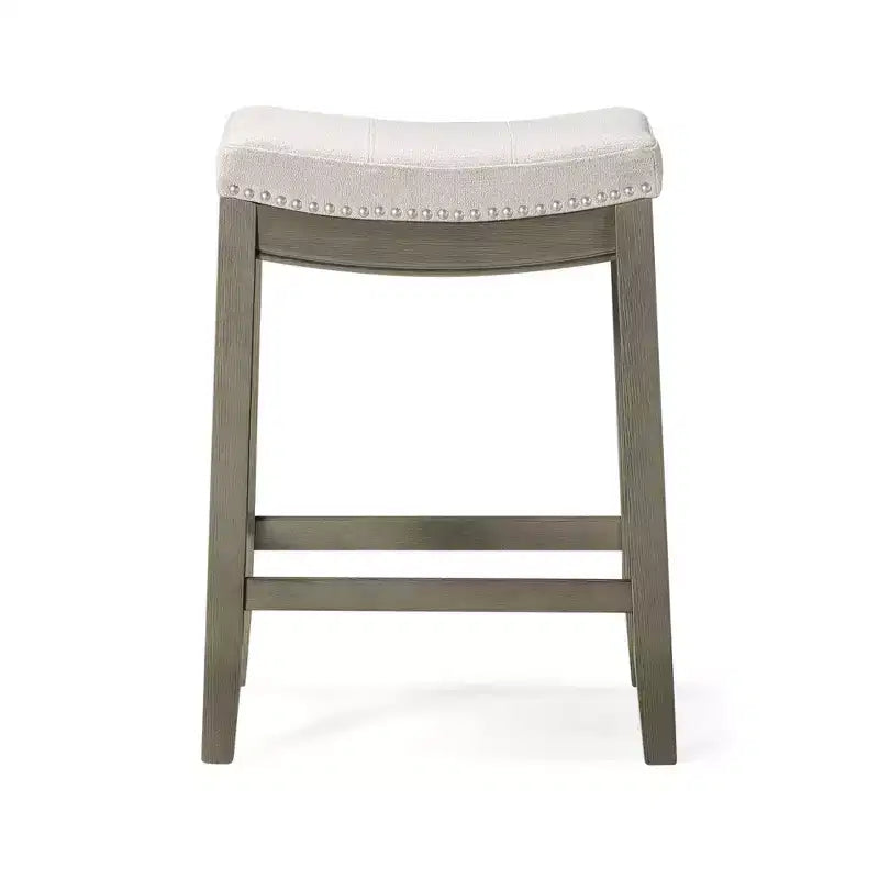 Tabouret de comptoir sans dossier avec revêtement en tissu 26