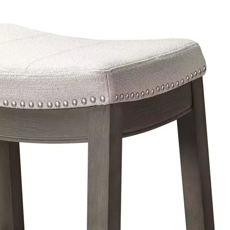 Tabouret de comptoir sans dossier avec revêtement en tissu 26