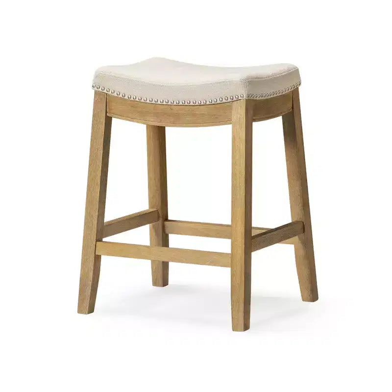 Tabouret de comptoir sans dossier avec revêtement en tissu 26