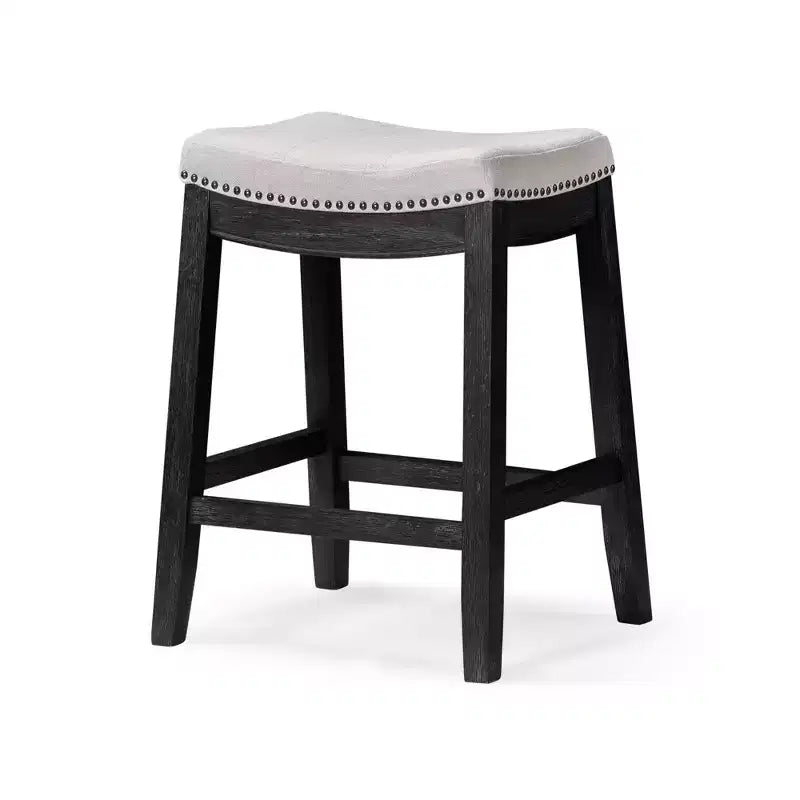 Tabouret de comptoir sans dossier avec revêtement en tissu 26