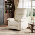 Fauteuil inclinable électrique, fauteuil inclinable pivotant en cuir PU avec ports, fauteuil inclinable de maternité rembourré, Beige