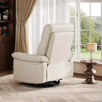 Fauteuil inclinable électrique, fauteuil inclinable pivotant en cuir PU avec ports, fauteuil inclinable de maternité rembourré, Beige