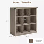 37,4 9 étagères de rangement en forme de cube, bibliothèque horizontale à 3 niveaux de style rustique pour salon et entrée