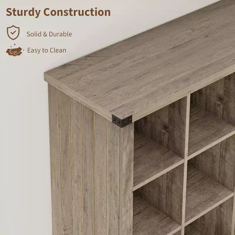 37,4 9 étagères de rangement en forme de cube, bibliothèque horizontale à 3 niveaux de style rustique pour salon et entrée