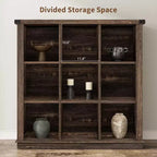 37,4 9 étagères de rangement en forme de cube, bibliothèque horizontale à 3 niveaux de style rustique pour salon et entrée