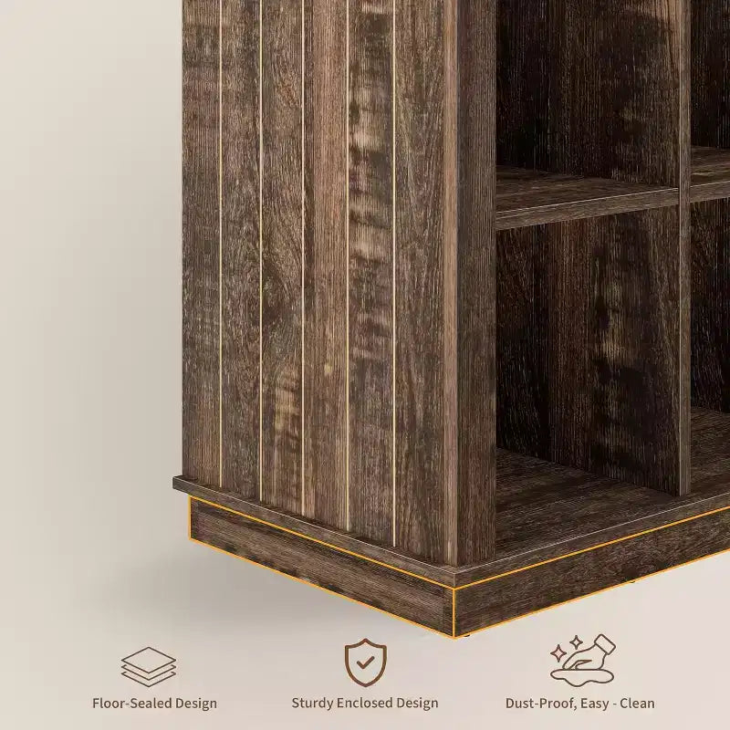 37,4 9 étagères de rangement en forme de cube, bibliothèque horizontale à 3 niveaux de style rustique pour salon et entrée