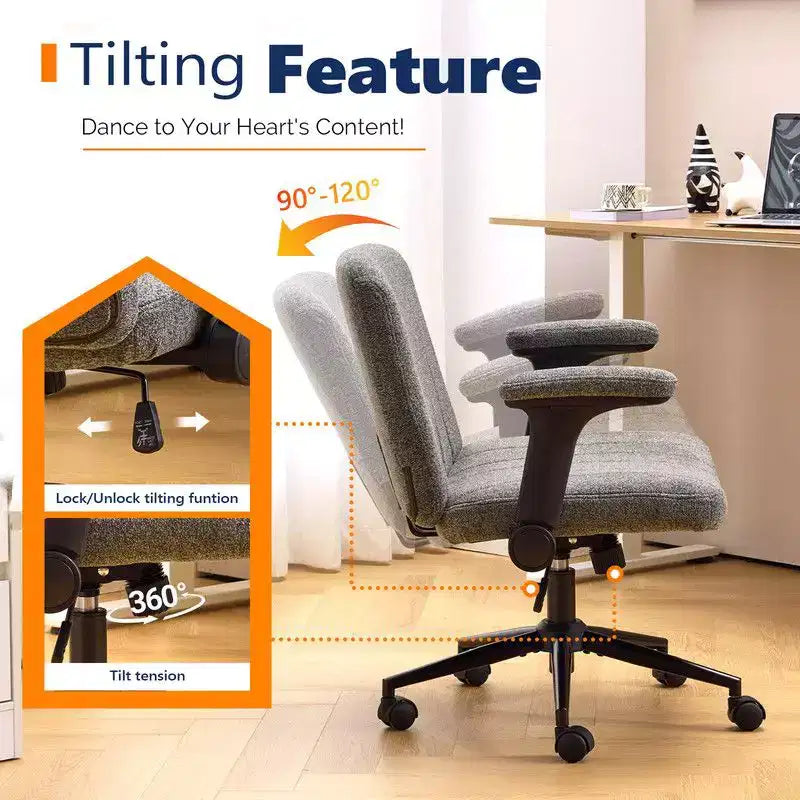 Fauteuil pivotant en chenille avec accoudoirs relevables réglables pour la méditation en tailleur