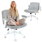 Fauteuil pivotant en chenille avec accoudoirs relevables réglables pour la méditation en tailleur