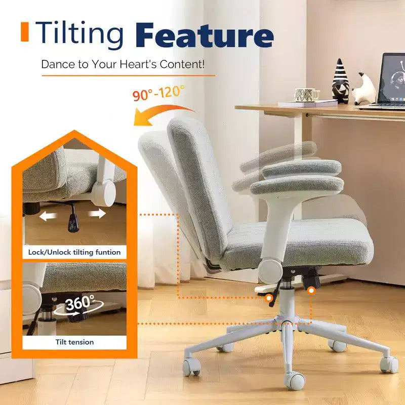 Fauteuil pivotant en chenille avec accoudoirs relevables réglables pour la méditation en tailleur