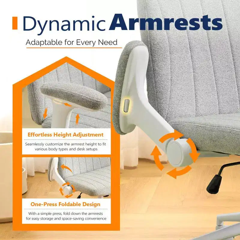 Fauteuil pivotant en chenille avec accoudoirs relevables réglables pour la méditation en tailleur