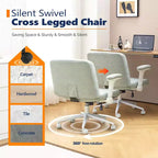 Fauteuil pivotant en chenille avec accoudoirs relevables réglables pour la méditation en tailleur