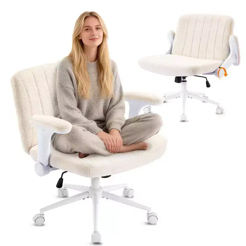 Fauteuil pivotant en chenille avec accoudoirs relevables réglables pour la méditation en tailleur