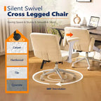 Fauteuil pivotant en chenille avec accoudoirs relevables réglables pour la méditation en tailleur