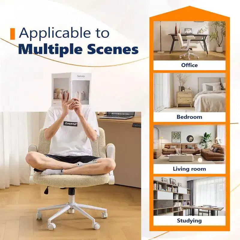 Fauteuil pivotant en chenille avec accoudoirs relevables réglables pour la méditation en tailleur