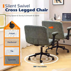 Fauteuil pivotant en chenille avec accoudoirs relevables réglables pour la méditation en tailleur
