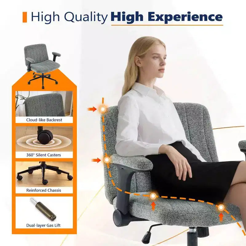 Fauteuil pivotant en chenille avec accoudoirs relevables réglables pour la méditation en tailleur