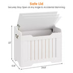 Coffre de rangement en bois de 63 cm, boîte à jouets pour enfants, banc de rangement à couvercle rabattable avec charnière de sécurité, banc de rangement pour entrée, salon, chambre à coucher