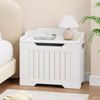 Coffre de rangement en bois de 63 cm, boîte à jouets pour enfants, banc de rangement à couvercle rabattable avec charnière de sécurité, banc de rangement pour entrée, salon, chambre à coucher