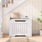 Coffre de rangement en bois de 63 cm, boîte à jouets pour enfants, banc de rangement à couvercle rabattable avec charnière de sécurité, banc de rangement pour entrée, salon, chambre à coucher