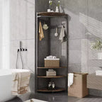 Porte-manteau d'angle, meuble d'entrée d'angle avec banc à chaussures et 6 patères doubles pour entrée, couloir, salle de bain, placard