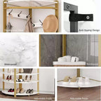 Porte-manteau d'angle, meuble d'entrée d'angle avec banc à chaussures et 6 patères doubles pour entrée, couloir, salle de bain, placard