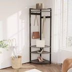 Porte-manteau d'angle, meuble d'entrée d'angle avec banc à chaussures et 6 patères doubles pour entrée, couloir, salle de bain, placard