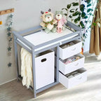 Table à langer bébé en bois avec 3 tiroirs