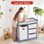 Table à langer bébé en bois avec 3 tiroirs