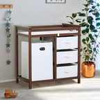 Table à langer bébé en bois avec 3 tiroirs