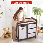 Table à langer bébé en bois avec 3 tiroirs