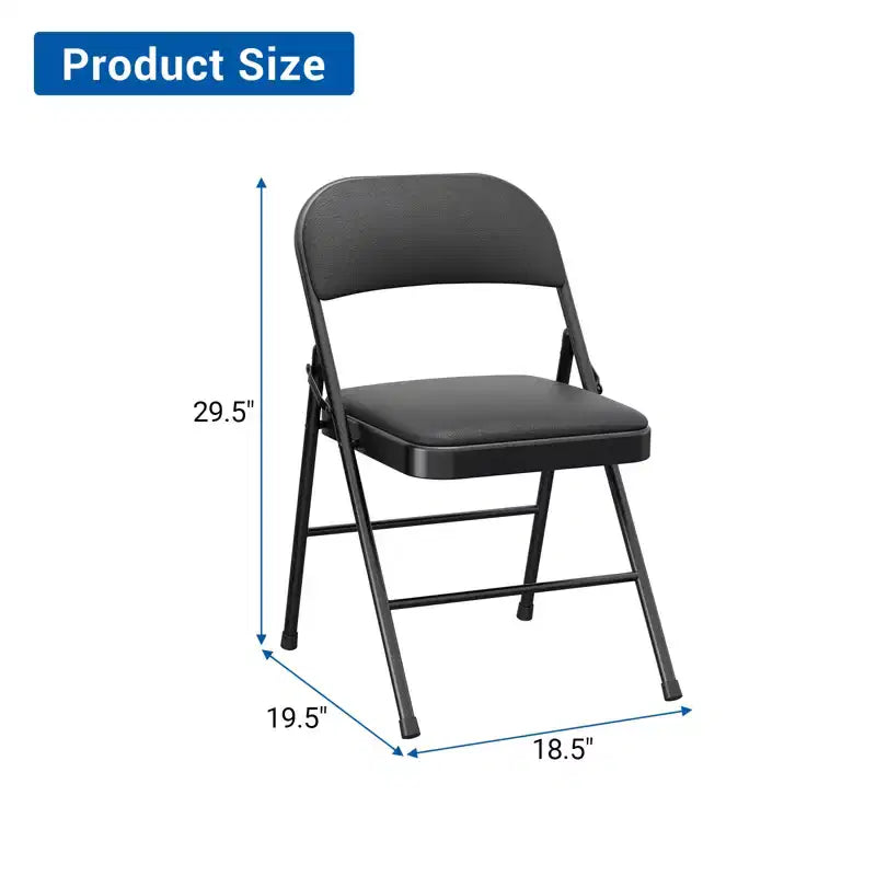 Chaises pliantes avec coussins rembourrés supportant jusqu'à 158 kg pour salle à manger, bureau à domicile, événements intérieurs et extérieurs
