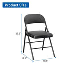 Chaises pliantes avec coussins rembourrés supportant jusqu'à 158 kg pour salle à manger, bureau à domicile, événements intérieurs et extérieurs