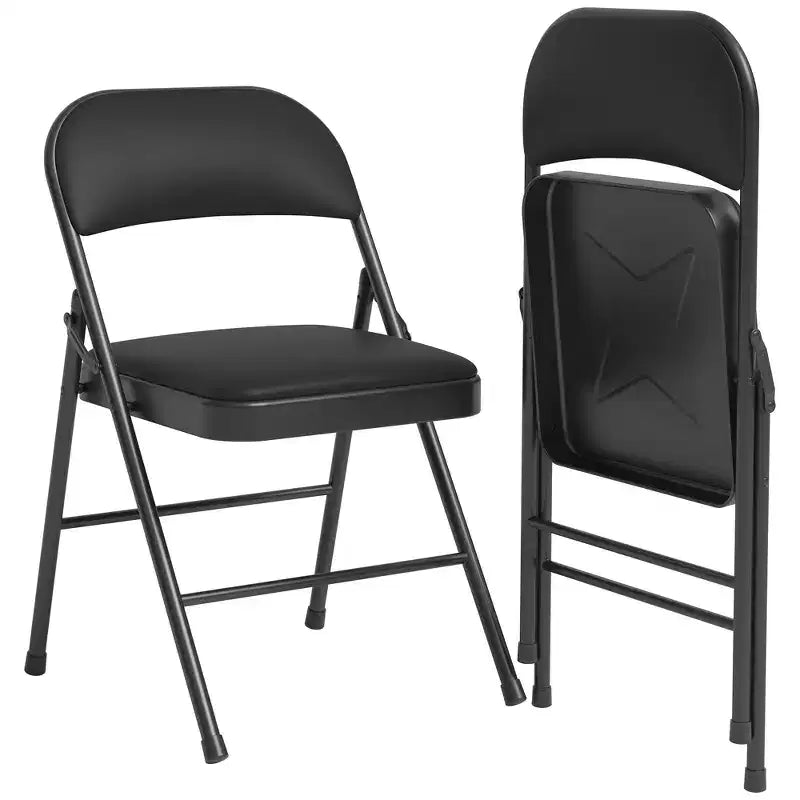 Chaises pliantes avec coussins rembourrés supportant jusqu'à 158 kg pour salle à manger, bureau à domicile, événements intérieurs et extérieurs