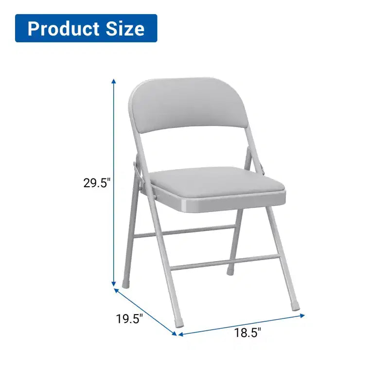 Chaises pliantes avec coussins rembourrés supportant jusqu'à 158 kg pour salle à manger, bureau à domicile, événements intérieurs et extérieurs