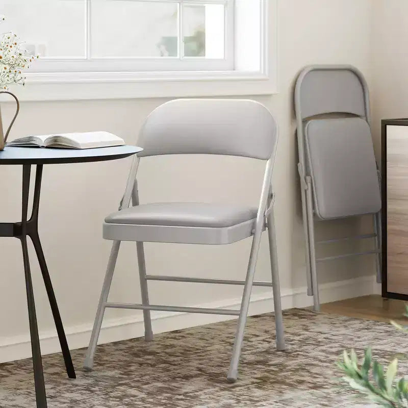 Chaises pliantes avec coussins rembourrés supportant jusqu'à 158 kg pour salle à manger, bureau à domicile, événements intérieurs et extérieurs