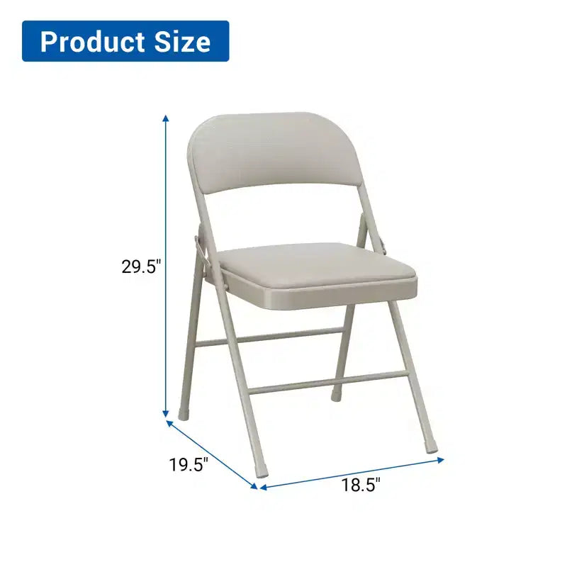 Chaises pliantes avec coussins rembourrés supportant jusqu'à 158 kg pour salle à manger, bureau à domicile, événements intérieurs et extérieurs