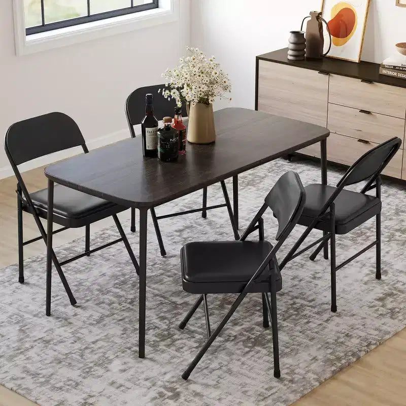 Chaises pliantes avec coussins rembourrés supportant jusqu'à 158 kg pour salle à manger, bureau à domicile, événements intérieurs et extérieurs