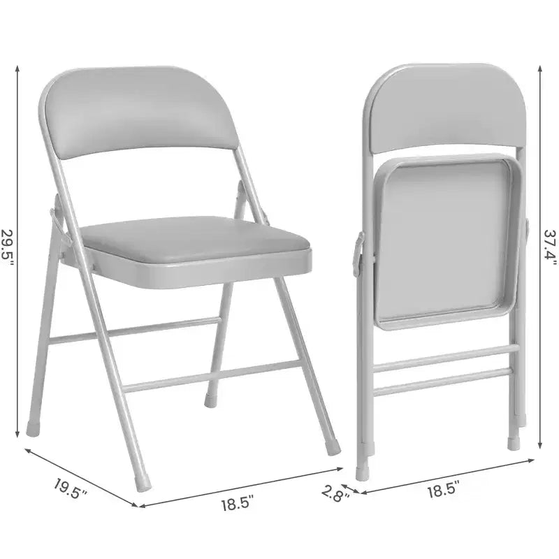 Chaises pliantes avec coussins rembourrés supportant jusqu'à 158 kg pour salle à manger, bureau à domicile, événements intérieurs et extérieurs