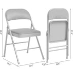 Chaises pliantes avec coussins rembourrés supportant jusqu'à 158 kg pour salle à manger, bureau à domicile, événements intérieurs et extérieurs